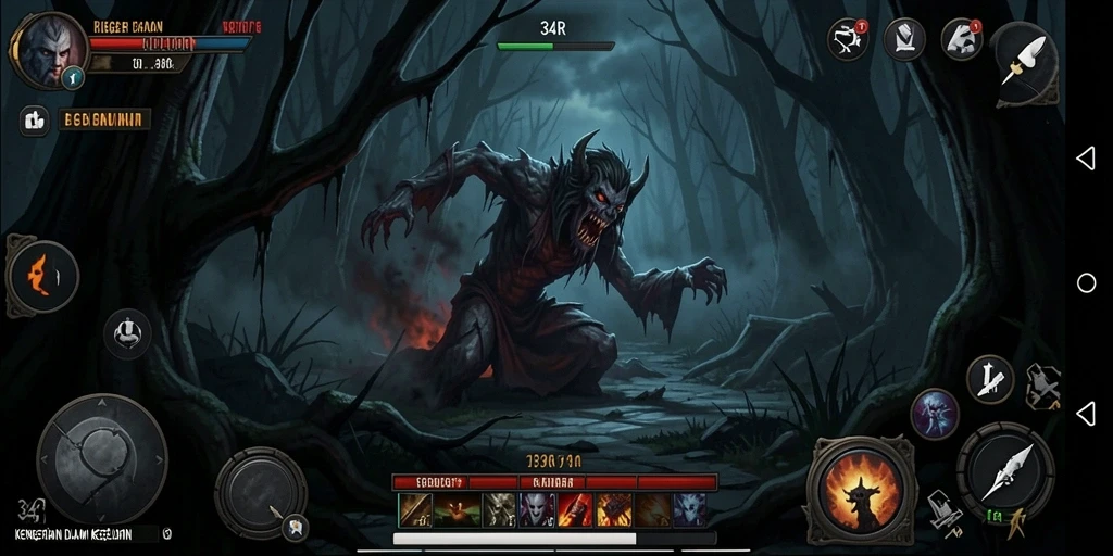 Tampilan gameplay menegangkan dari 34R dengan suasana Horror yang mencekam.
