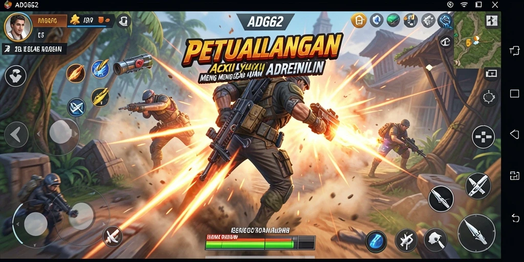 Screenshot gameplay ADG62 menunjukkan aksi mendebarkan dengan grafis menawan.
