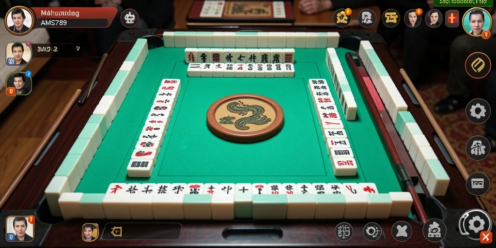 Tampilan screenshot utama AMS789 yang menampilkan keseruan bermain Mahjong.