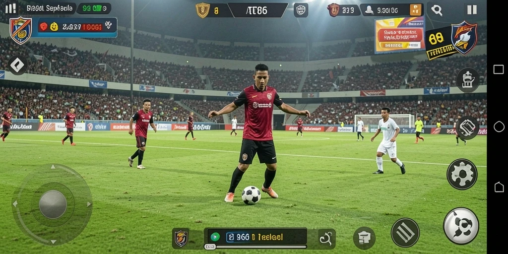 Tampilan menakjubkan dari gameplay sepak bola di AT866.