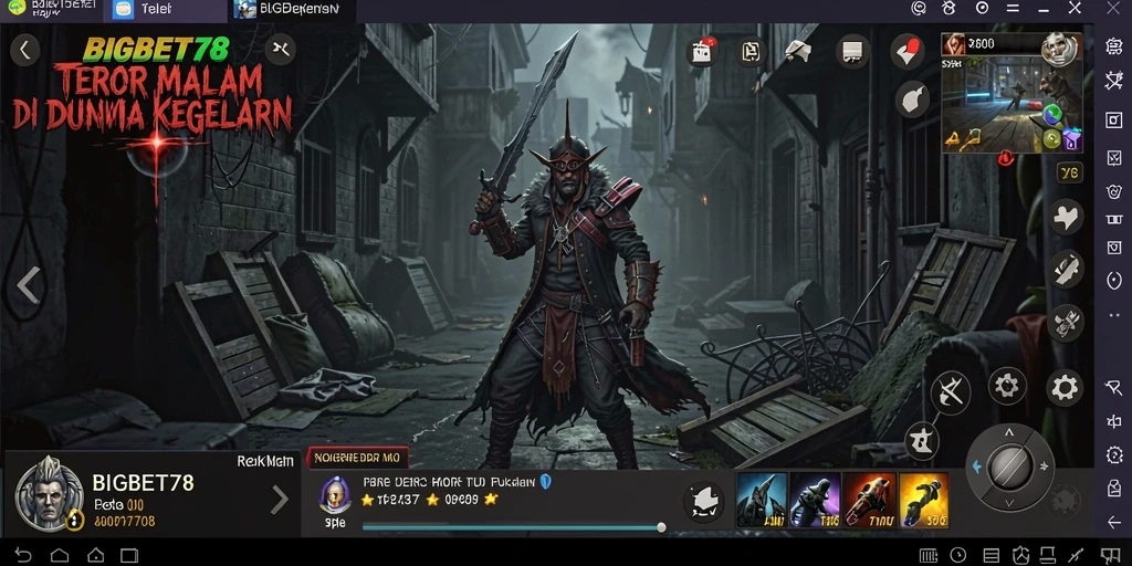Screenshot gameplay menakutkan dari BIGBET78 dengan suasana gelap.