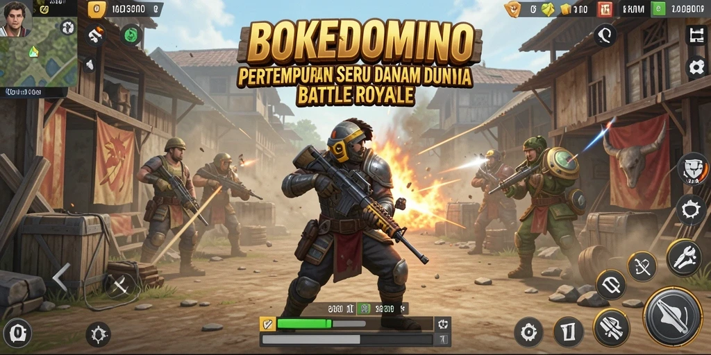 Screenshot gameplay BOKEDOMINO menampilkan pertarungan seru antar pemain.