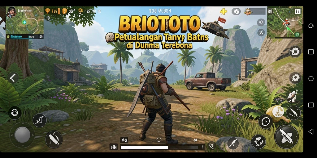Tangkapan layar gameplay BRIOTOTO yang menampilkan petualangan terbuka.