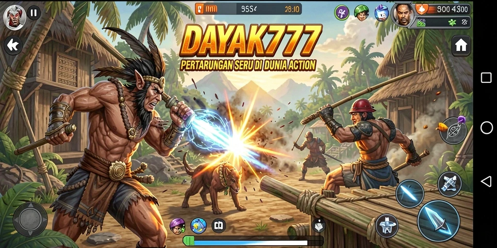 Tampilan gameplay intens dari DAYAK777 yang mendebarkan.