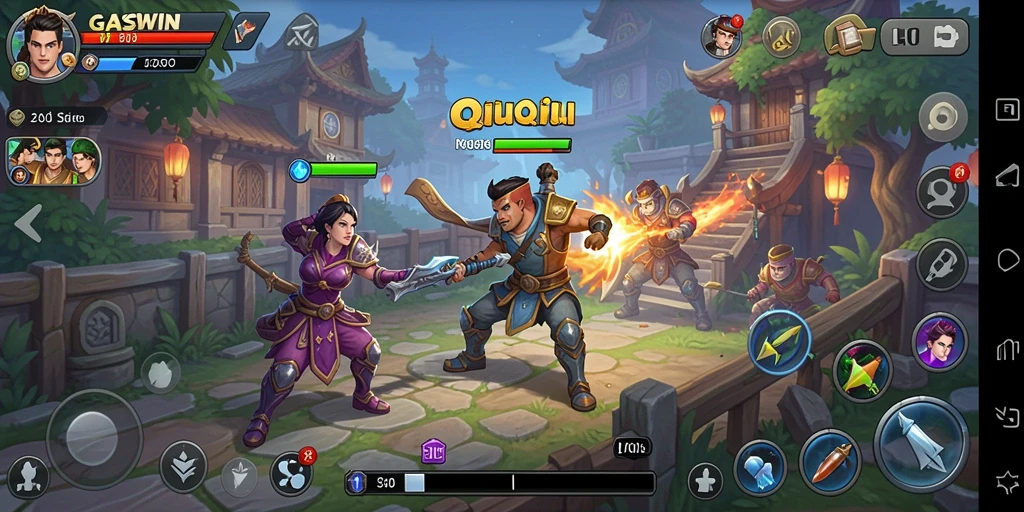 Screenshot permainan GASWIN menampilkan keasyikan bermain QiuQiu.
