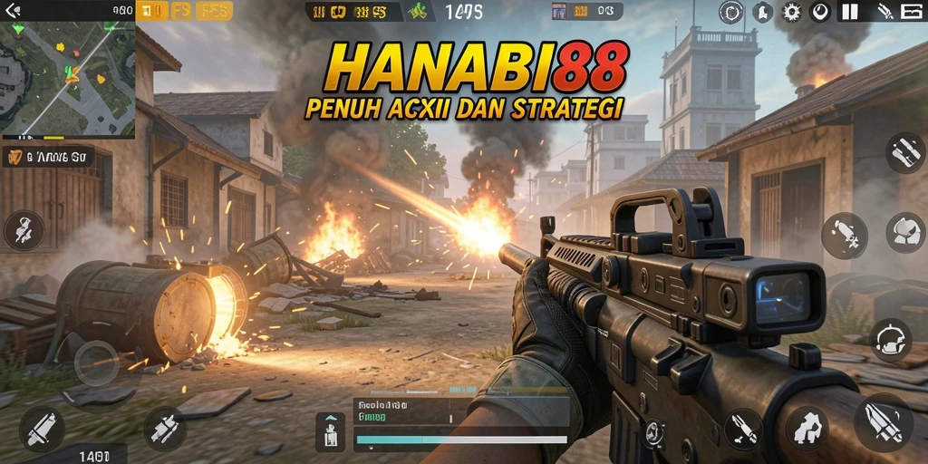 Tangkapan layar menunjukkan aksi intens dalam gameplay FPS.