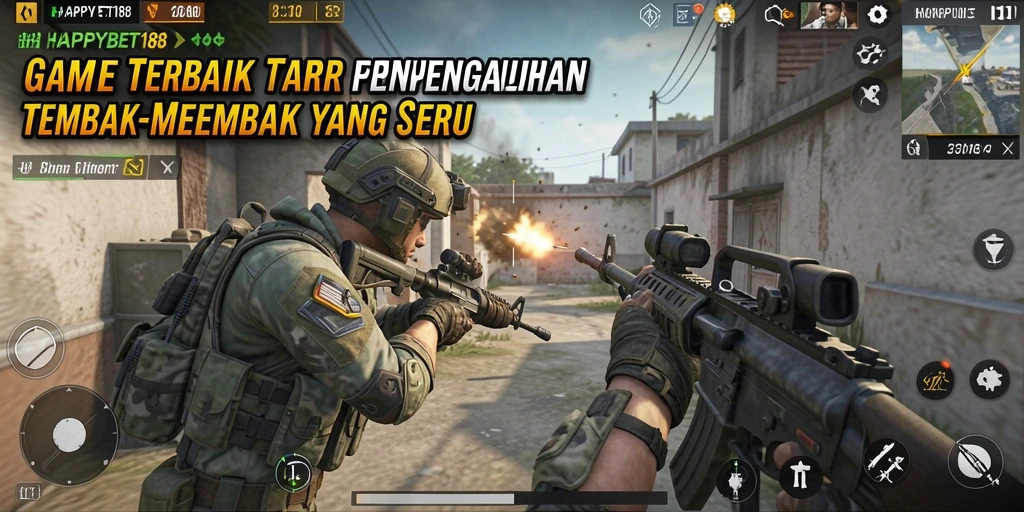 Tampilan layar gameplay menarik dari HAPPYBET188 dengan aksi tembak-menembak intens.