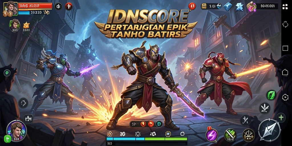 Gameplay Fighting IDNSCORE yang penuh aksi dan strategi.