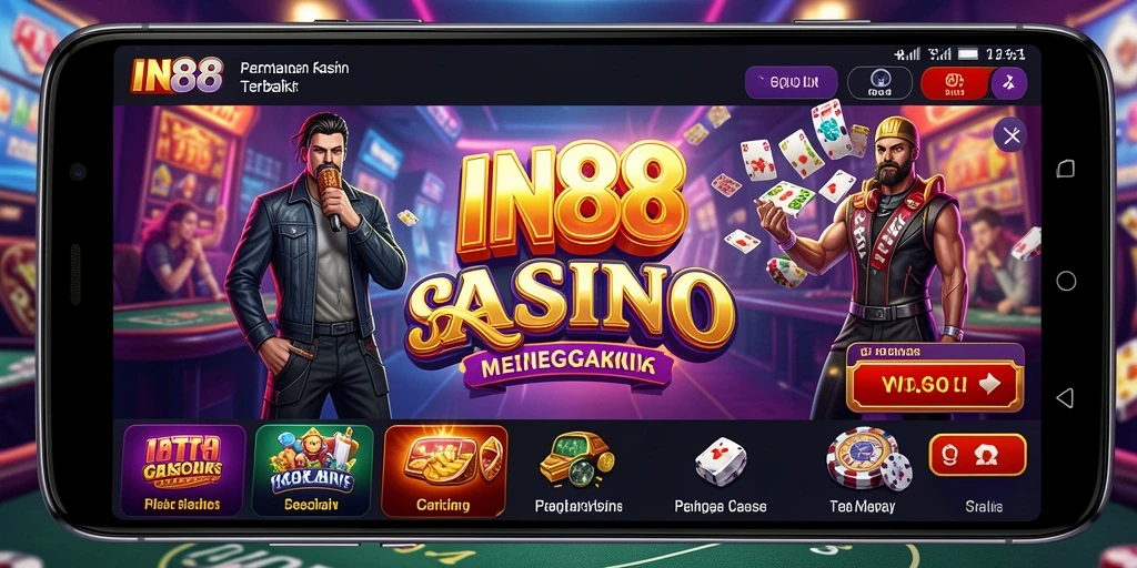 Screenshot utama IN88 menampilkan variasi permainan kasino yang menarik.