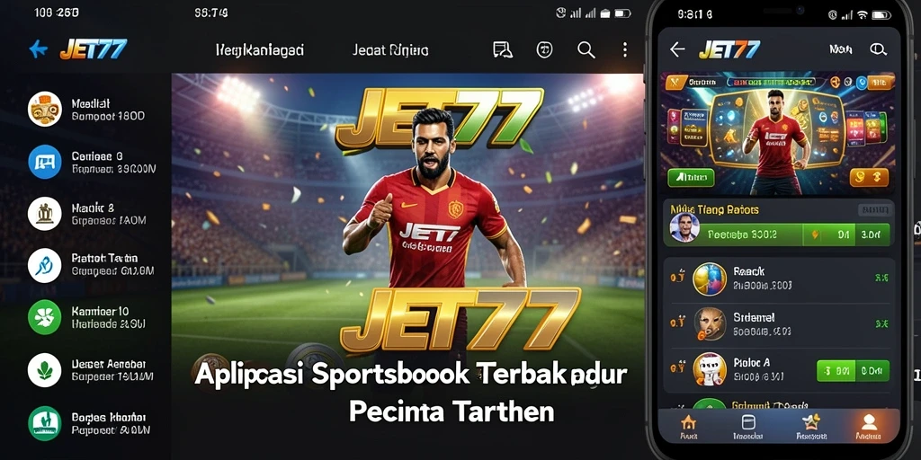 Tampilan menarik dari gameplay JET77 dalam aplikasi Sportsbook.