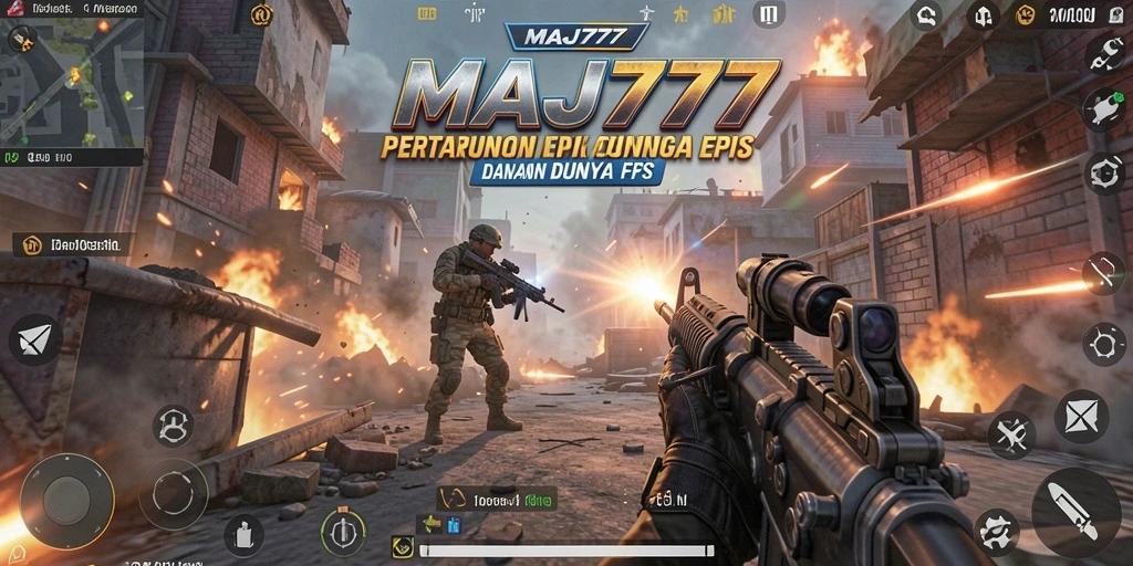 Tampilan gameplay intens dari MAJ777 dengan aksi tembak menembak yang mendebarkan.