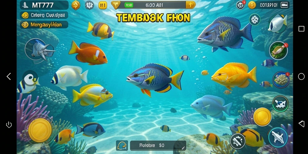 Screenshot gameplay MT777 menampilkan aksi menangkap ikan yang seru.