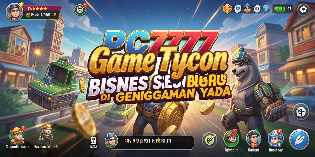 Tangkapan layar gameplay PC777 menampilkan pengelolaan bisnis yang dinamis.