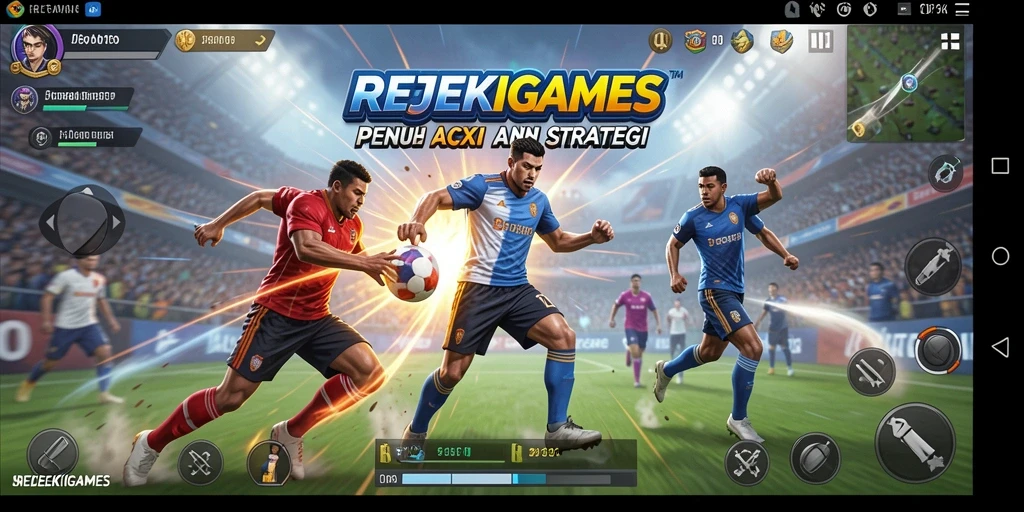 Tampilan gameplay seru di REJEKIGAMES yang menampilkan aksi olahraga.