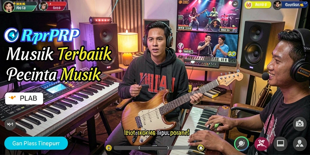 Screenshot utama RPRPRP menampilkan gameplay musik yang mendebarkan.