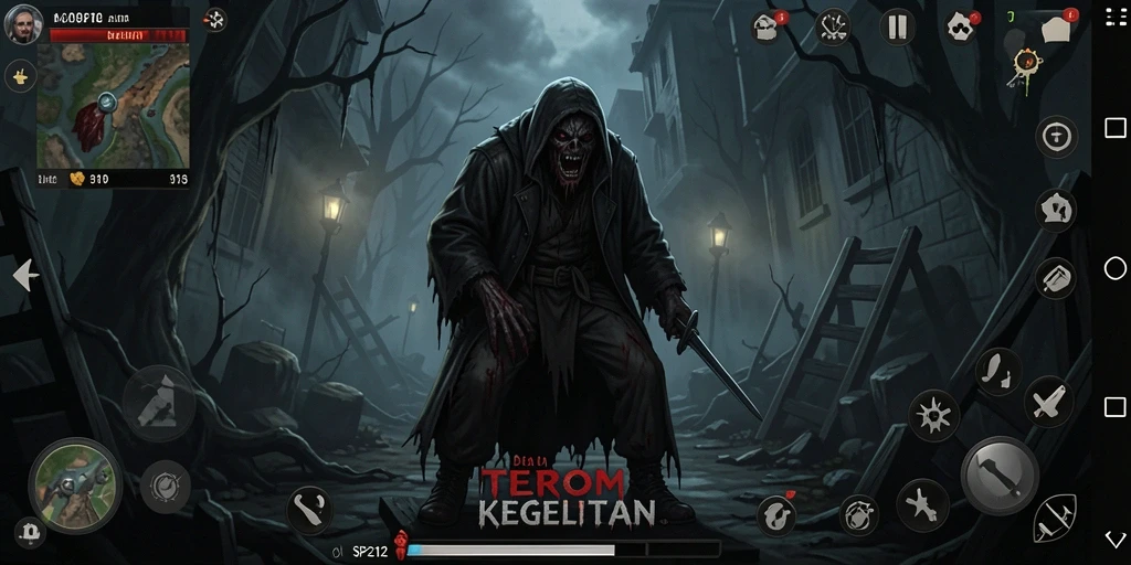 Screeshot dari gameplay SP212 yang menampilkan suasana menakutkan dan mencekam.