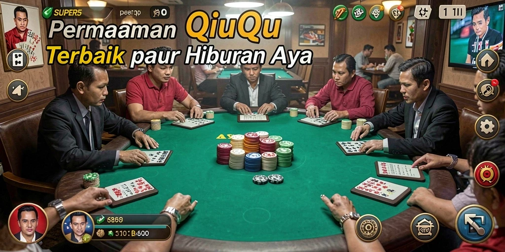Screenshot SUPER5 menunjukkan serunya permainan QiuQiu.
